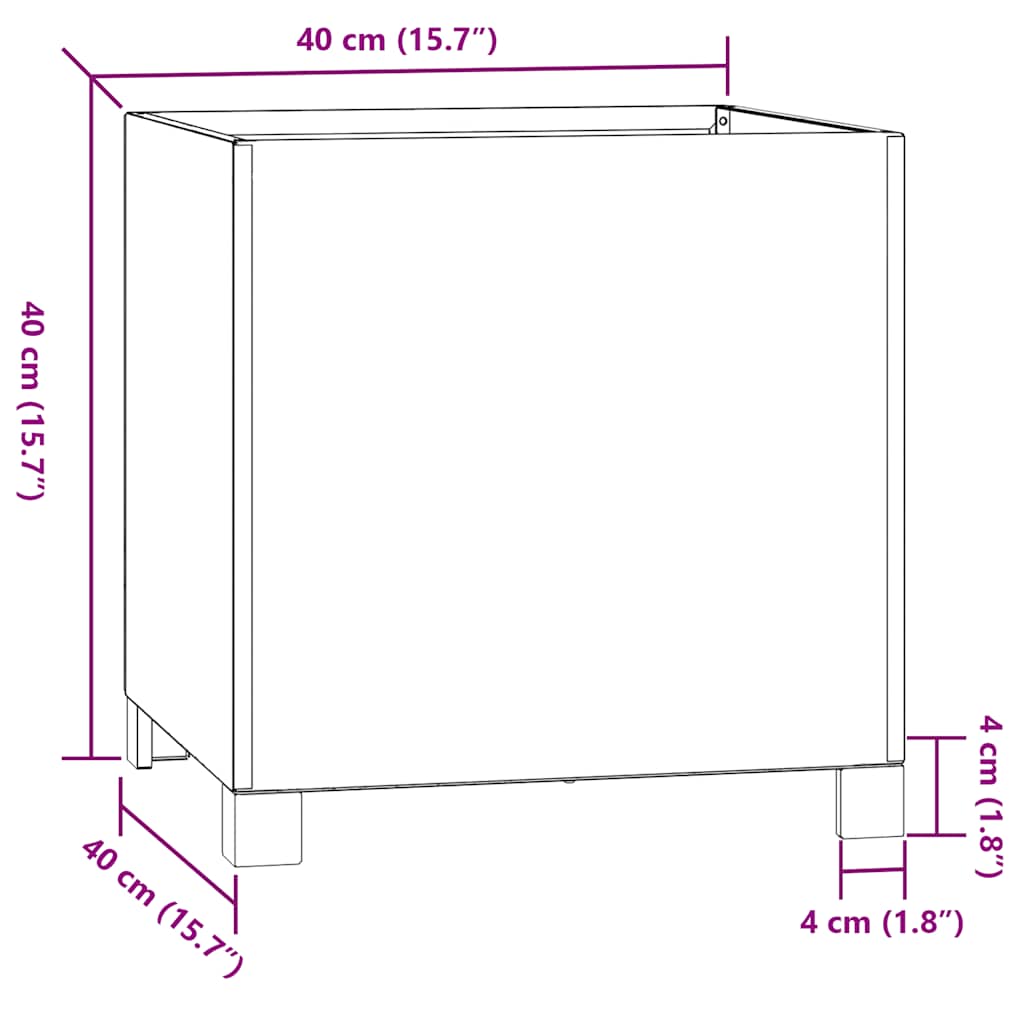 vidaXL Jardinière sur pieds Rouille 40x40x40 cm Acier Corten