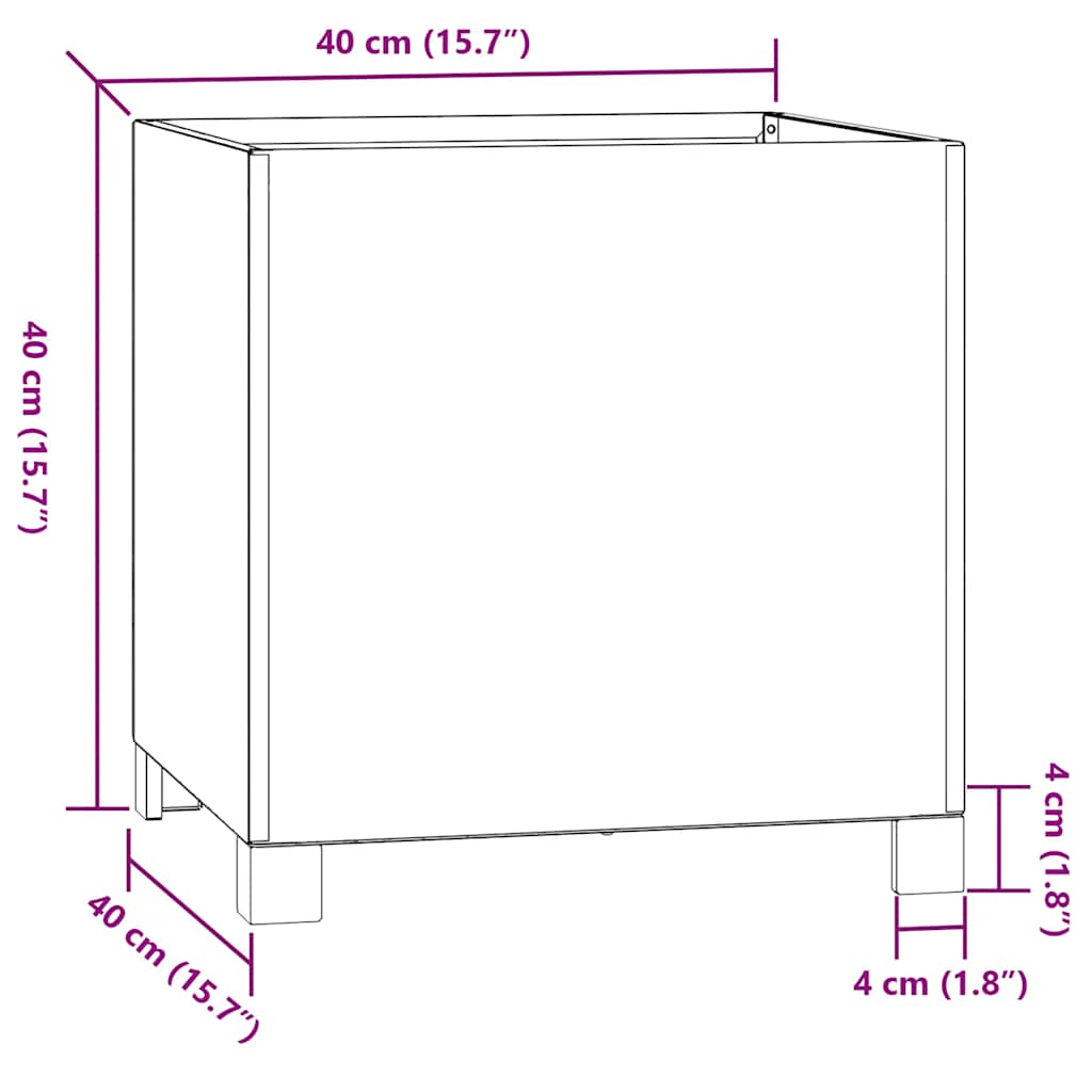 vidaXL Jardinières sur pieds 2 pcs Rouille 40x40x40 cm Acier Corten