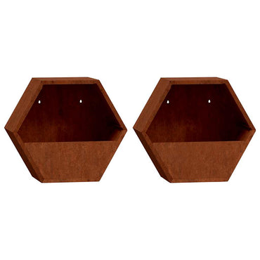 vidaXL Wand-Pflanzkübel 2 Stk. Rostig Cortenstahl 46x10x40 cm