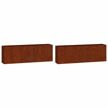 vidaXL Wand-Pflanzkübel 2 Stk. Rostig Cortenstahl 53x10x17 cm