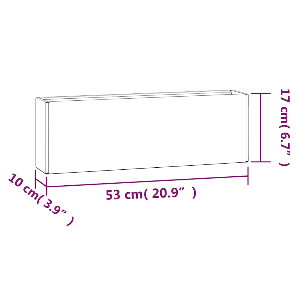 vidaXL Wand-Pflanzkübel 2 Stk. Rostig Cortenstahl 53x10x17 cm