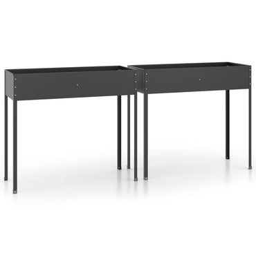 vidaXL Jardinières 2 pcs Acier galvanisé anthracite
