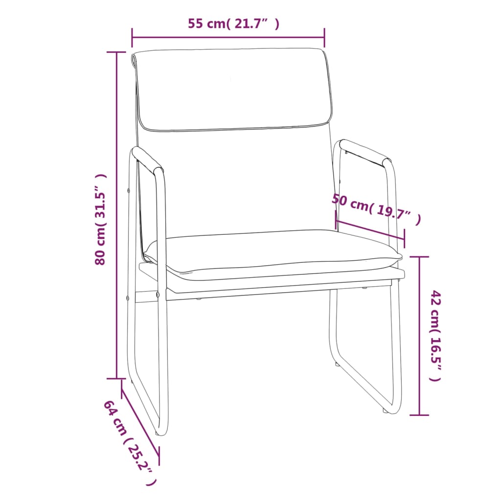 vidaXL Chaise longue Noir 55x64x80 cm Tissu