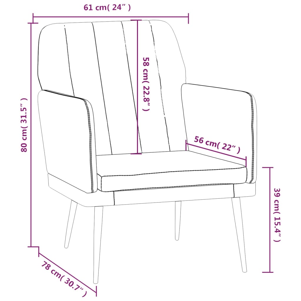 vidaXL Fauteuil gris 61x78x80 cm cuir synthétique