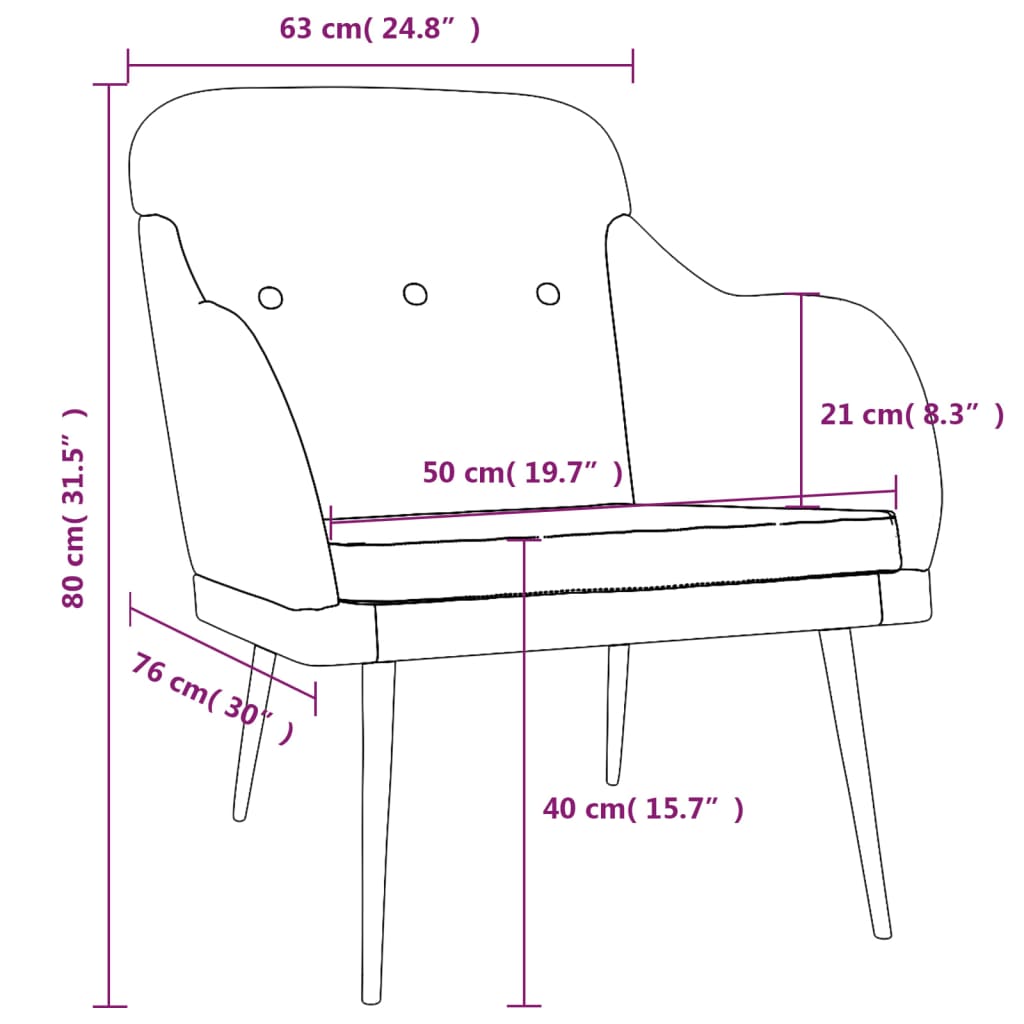 vidaXL Sessel Dunkelgrau 63x76x80 cm Stoff