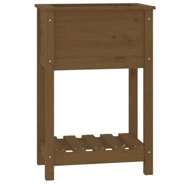 vidaXL Jardinière avec étagère Marron miel 54x34,5x81 cm Bois de pin