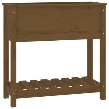 vidaXL Jardinière avec étagère Marron miel 82,5x34,5x81 cm Bois de pin