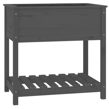 vidaXL Jardinière avec étagère Gris 82,5x54x81 cm Bois de pin massif