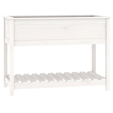 vidaXL Jardinière avec étagère Blanc 111,5x54x81 cm Bois de pin massif