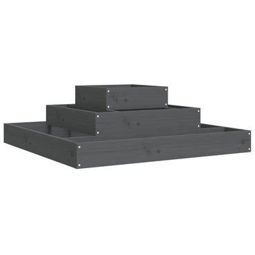 vidaXL Jardinière gris 80x80x27 cm Bois de pin massif