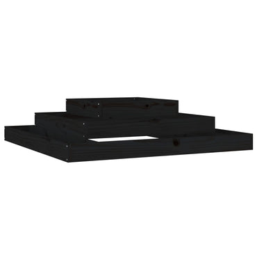 vidaXL Jardinière noire 110x110x27 cm Bois de pin massif