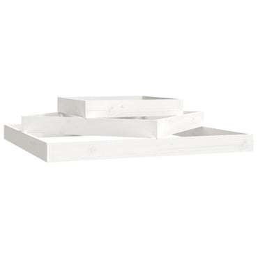 vidaXL Jardinière Blanc 112x112x27 cm Bois de pin massif