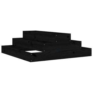 vidaXL Jardinière noire 80x80x27 cm en pin massif
