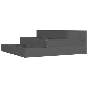 vidaXL Jardinière Gris 78x78x27 cm Bois de pin massif