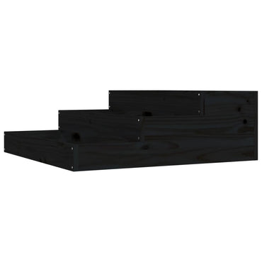vidaXL Jardinière noire 78x78x27 cm en pin massif