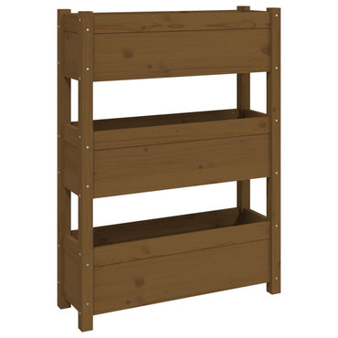 vidaXL Jardinière Bois de pin massif Marron miel 77x25x104,5 cm
