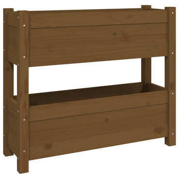 vidaXL Jardinière Bois de Pin Massif Marron Miel 77x25x66 cm