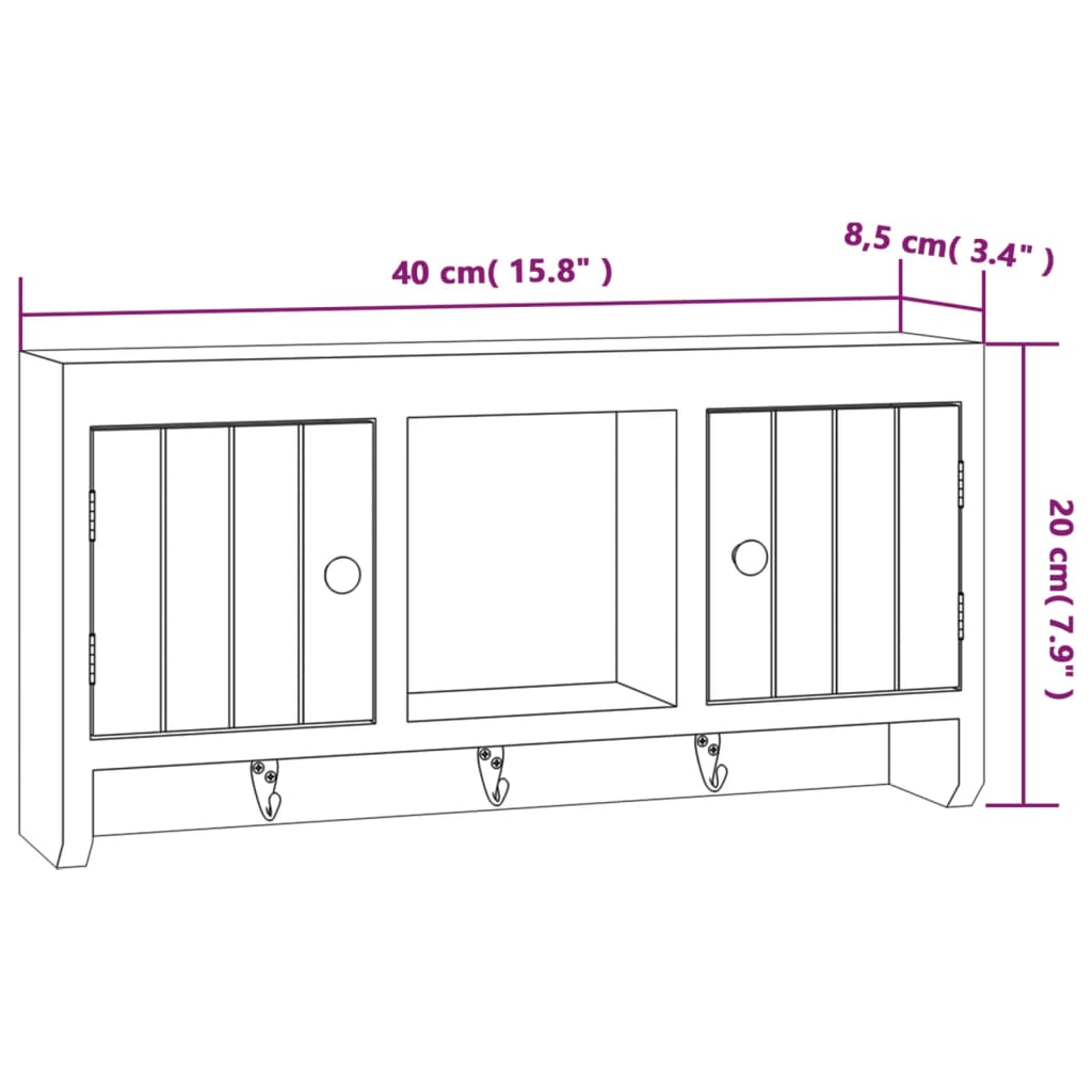 vidaXL Armoire à clés Blanc 40x8,5x20 cm Bois d'ingénierie et acier