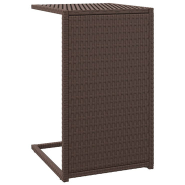 vidaXL Table d'appoint en C polyrotin marron 40x35x60 cm