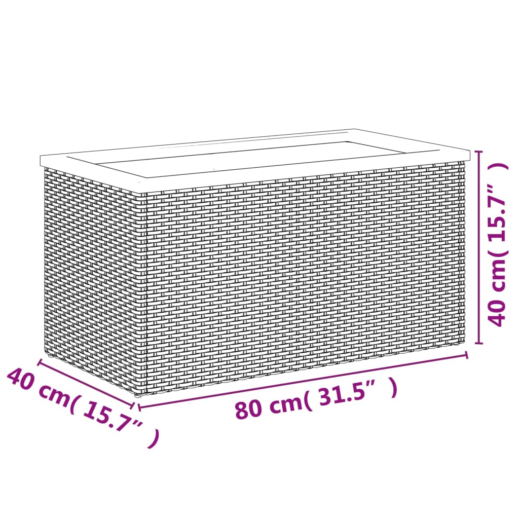 vidaXL Pflanzkübel Schwarz 80x40x40 cm Poly Rattan