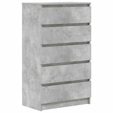 vidaXL Commode de rangement gris béton 60x36x103 cm en bois d'ingénierie