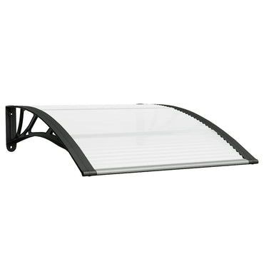vidaXL Türvordach Schwarz und Transparent 100x75 cm Polycarbonat