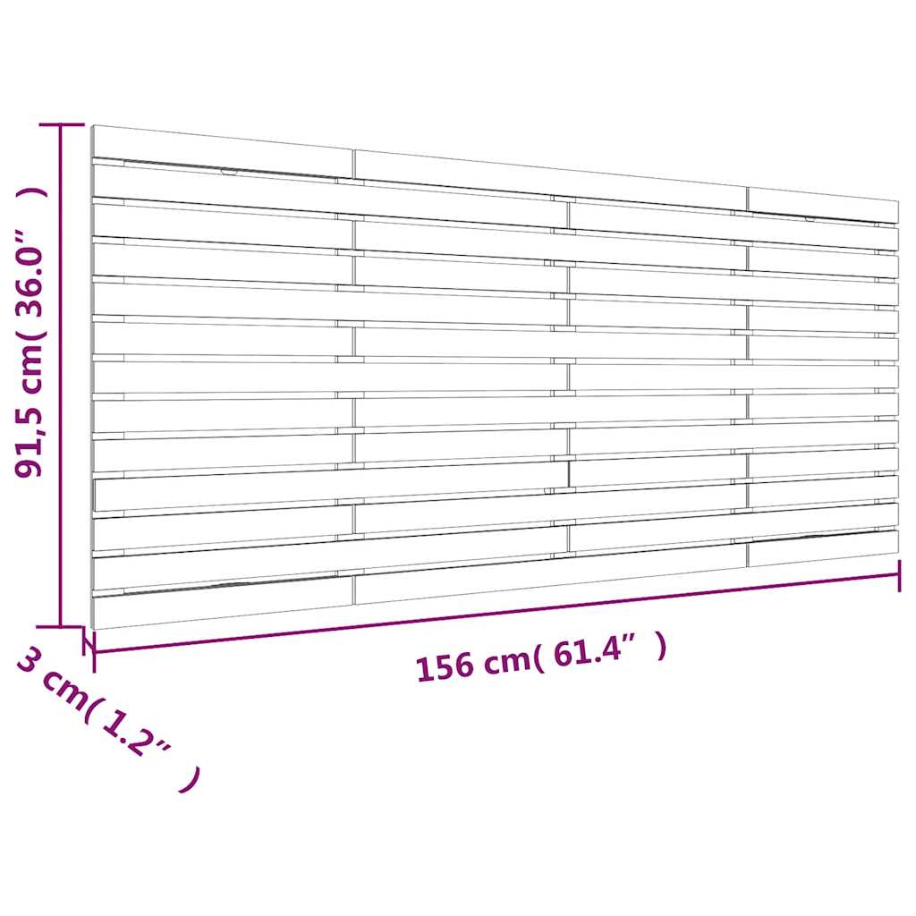 vidaXL Wand-Kopfteil 156x3x91,5 cm Massivholz Kiefer