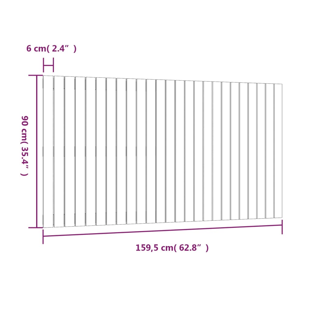 vidaXL Wand-Kopfteil 159,5x3x90 cm Massivholz Kiefer