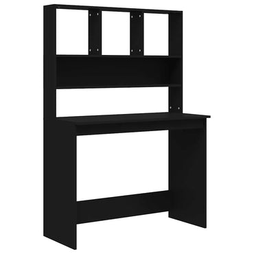 vidaXL Bureau avec étagère Noir 102x45x148 cm Bois d'ingénierie