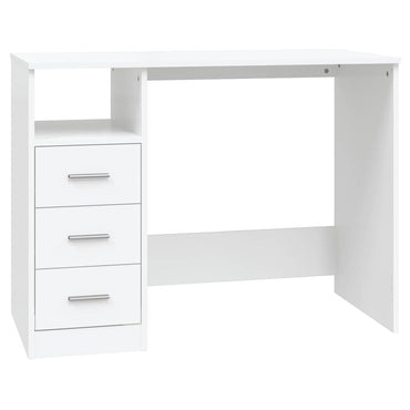vidaXL Schreibtisch mit Schubladen Weiß 102x50x76 cm Holzwerkstoff
