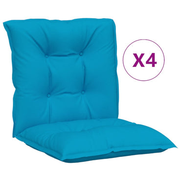 vidaXL Coussins de chaise de jardin dossier bas 4 pcs Bleu 100x50x7 cm