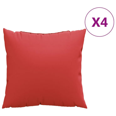 vidaXL Coussins de canapé 4 pcs Rouges 50x50 cm Tissu