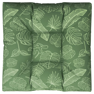 vidaXL Palettenkissen Blattmuster 70x70x12 cm Stoff