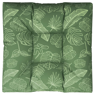 vidaXL Coussins de palette motif feuilles 80x80x12 cm tissu