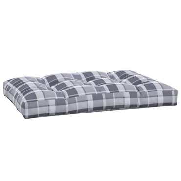 vidaXL Coussins de palette à carreaux gris 120x80x12 cm Tissu