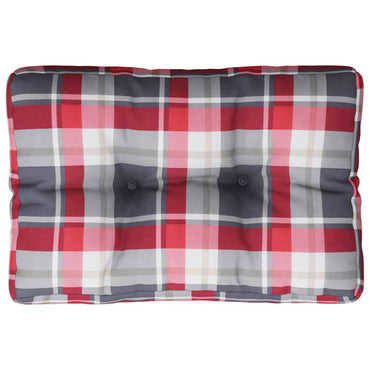 vidaXL Coussin de palette Rouge à carreaux 50x40x12 cm Tissu