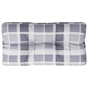 vidaXL Palettenkissen Grau Kariert 70x40x12 cm Stoff