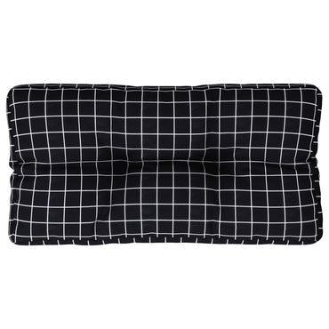 vidaXL Coussin de palette noir à carreaux 70x40x12 cm Tissu