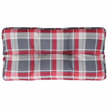 vidaXL Palettenkissen Rot Karomuster 80x40x12 cm Stoff