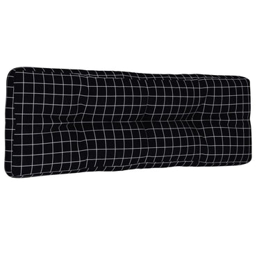 vidaXL Coussin de palette à carreaux noirs 120x40x12 cm tissu
