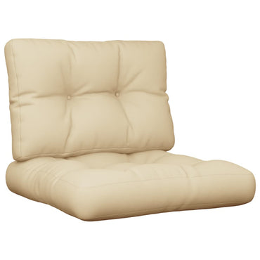 vidaXL Coussins de palette 2 pcs Beige Tissu