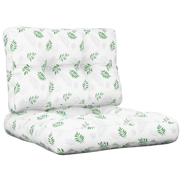 vidaXL Coussins de palette 2 pcs Motif feuille Tissu