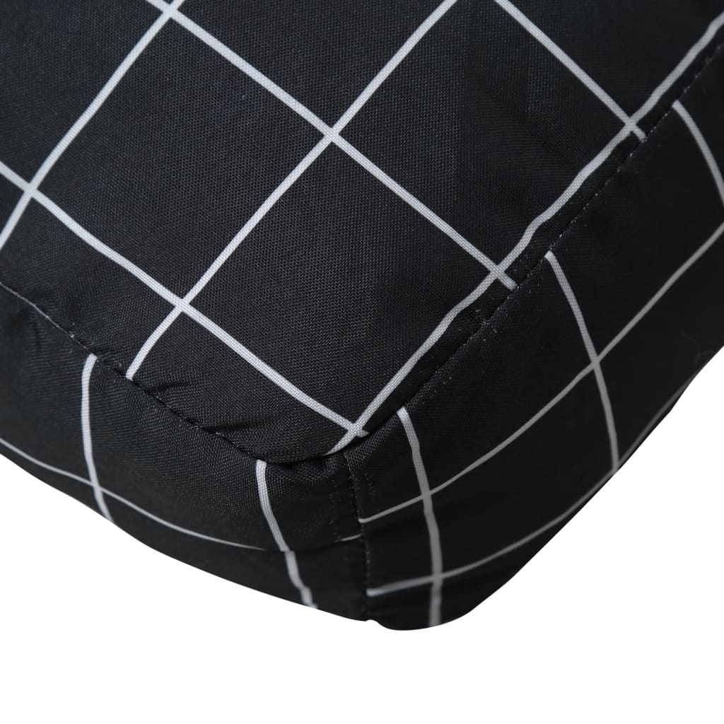 vidaXL Coussins de palette 2 pcs Motif à carreaux noir Tissu