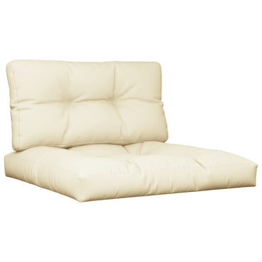 vidaXL Coussins de palette 2 pcs Crème Tissu