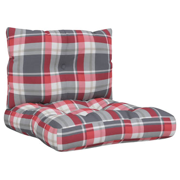 vidaXL Coussins pour palette 2 pcs Rouge à carreaux Tissu