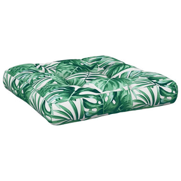vidaXL Coussin de palette à motif feuilles 58x58x10 cm Tissu