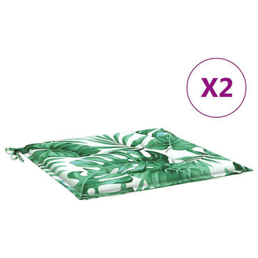 vidaXL Coussins de chaise 2 pcs Motif feuilles 40x40x4 cm Tissu
