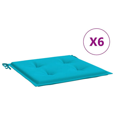 vidaXL Gartenstuhl-Kissen 6 Stk. Türkis 40x40x4 cm Stoff