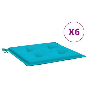 vidaXL Gartenstuhl-Kissen 6 Stk. Türkis 50x50x4 cm Stoff