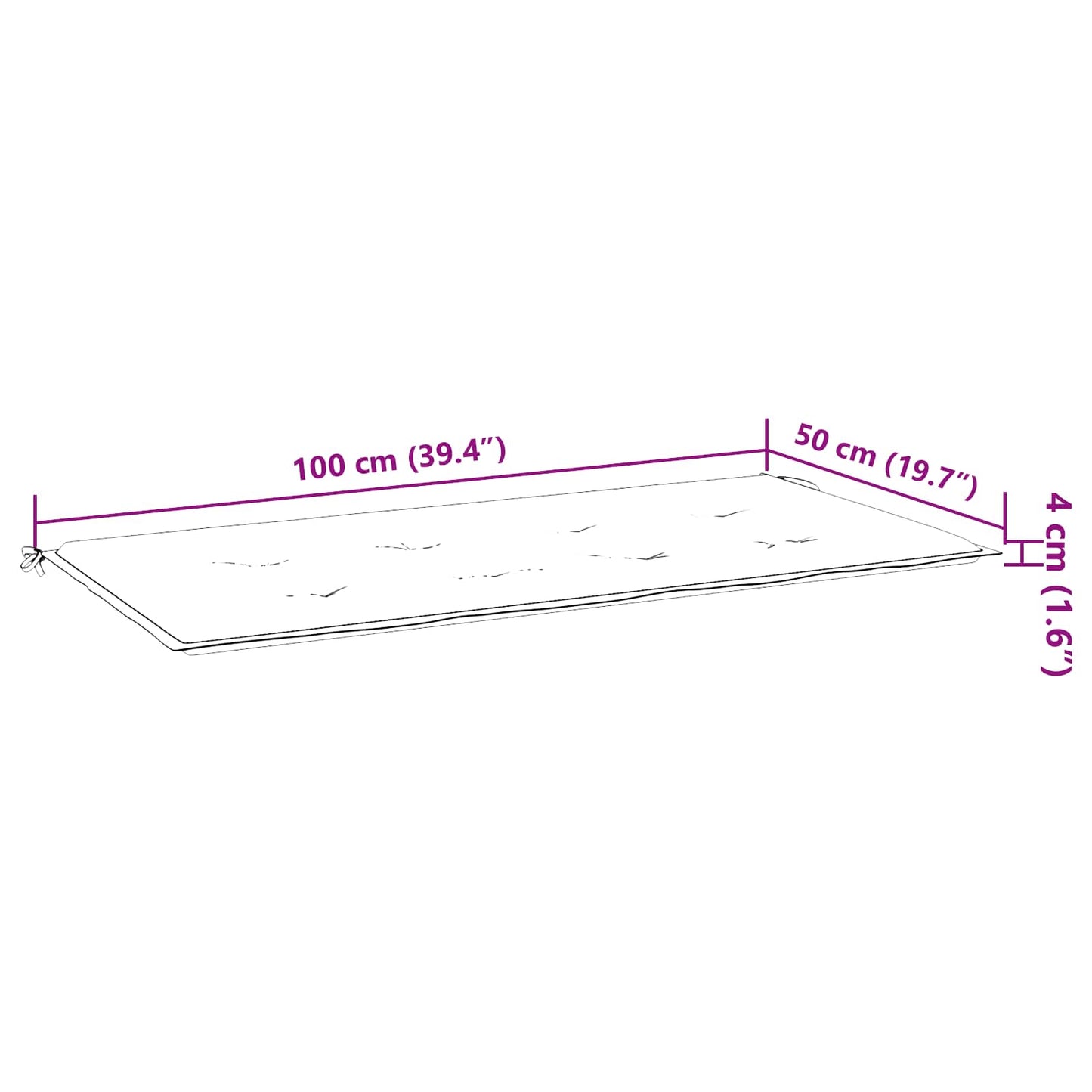 vidaXL Stuhlpolster Blatt Blattmuster 100 x 50 x 3 cm Oxford-Stoff